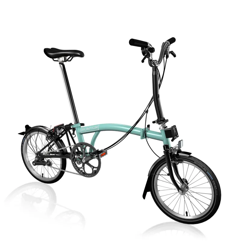Brompton C Line Explore Mid Black Edition Folding Bike 2022 in Turkish Green